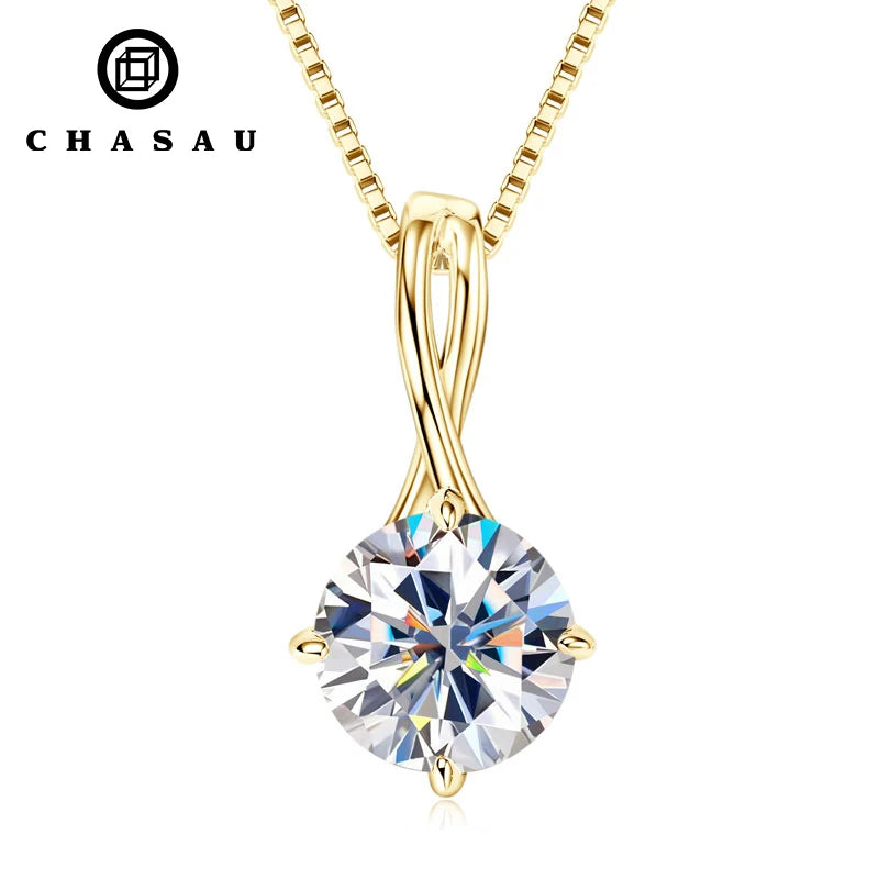 Silver 925 GRA Certificate VVS D Color 6.5MM-9MM Moissanite Infinity Pendant Necklaces for Women Mother's Day Gift