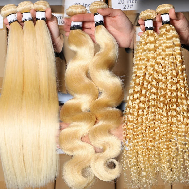 100% Human Hair Extensions Bundles Kinky Curly Deep Body Remy Raw Indian Hair Cheap 613 Human Hair Bundles with Lace Frontal
