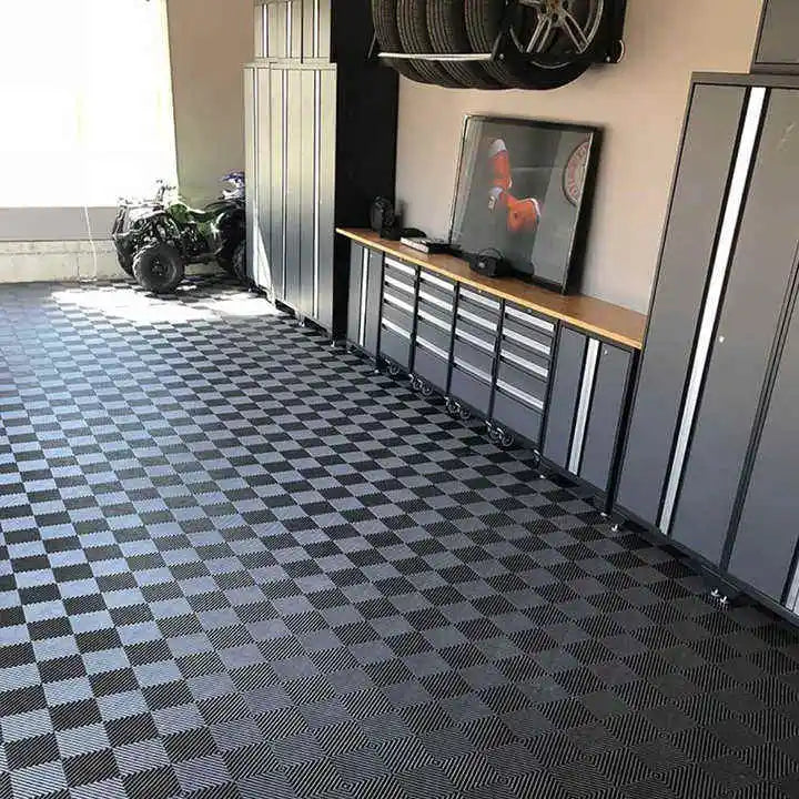 40*40*1.8cm Garage Flooring Car Floor Mat Pvc Interlocking Garage Plastic Floor Tile Car Wash Shop