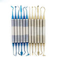 Kit of 6 Titanium-Plated Dental Composite Resin Filling Spatulas 18.5cm Oral Instrument for Resin Filling Repair Metal Material