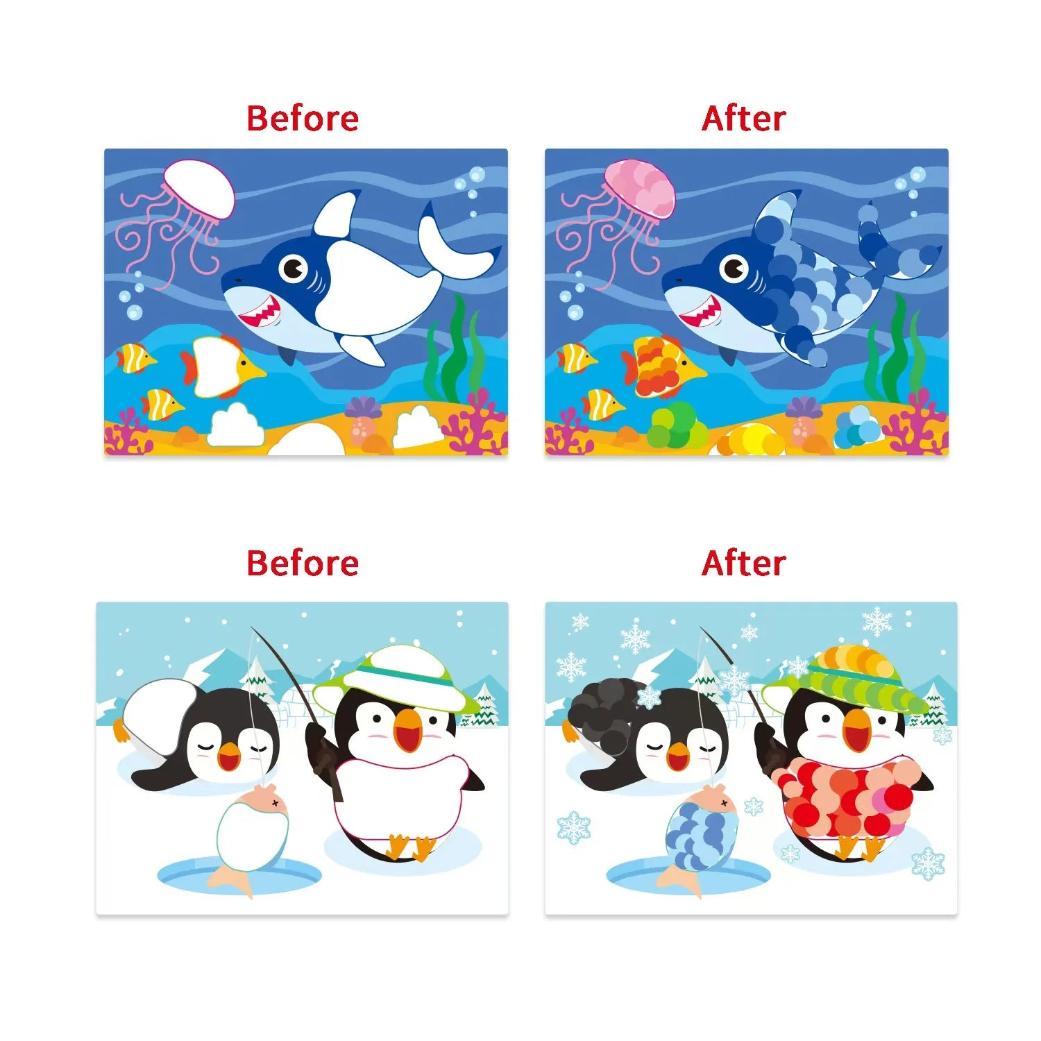 Children's Early Education Decoration Set Polka Dot Stickers Cartoon Animal Sea Princess Dinosaur Color DIY Art Set