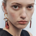 New Design ZA Resin Earrings Big pink White Color Acrylic Water Drop Pendant Earrings for Women Bohemian Holiday Party Jewelry