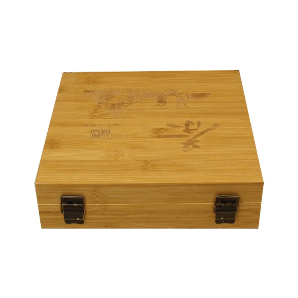 Exquisit Bamboo Tea Storage Box Multifunctional Wooden Gift Keeper with Rectangular Design for Tea Cake and Beverages Storage