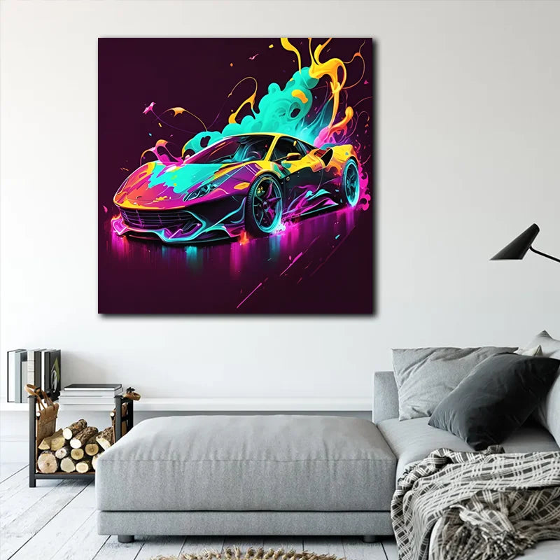 Wholesale Sports Car Pop Art Canvas Printed Painting Wall Art Pop Art Wall Decor for Home Decoration