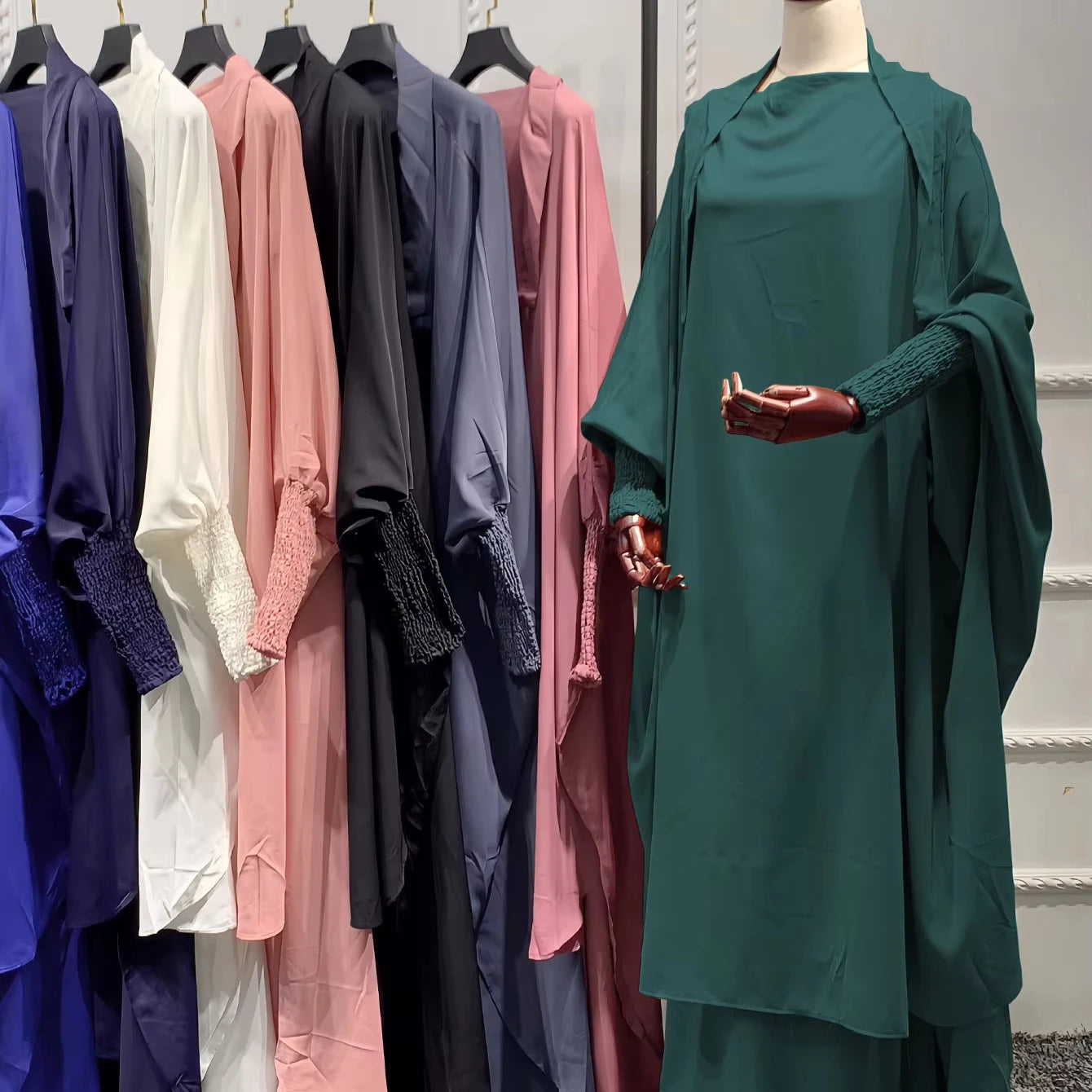 2024  Yuxi   Muslim Prayer Dress Overhead Long Hijab Muslim Khimar Hijab Two-Piece Prayer Outfit Prayer Dress   Abaya