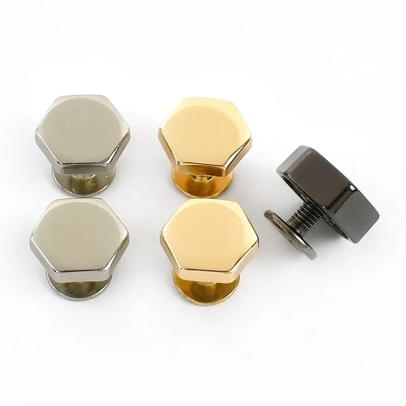Deepeel BK117 10mm DIY Luggage Garment Accessories Hexagon Screw Buckle Metal Decorativeate Button Handbag Decorative Bag Bottoms