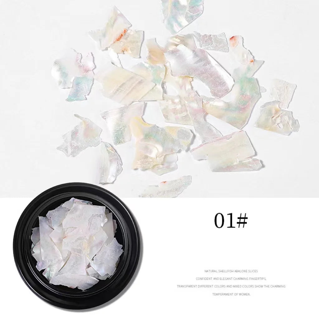 Different Shape Hot Sale Natural Shell Nail Art Sticker Patch DIY  Beautiful Decals Nail Decoration