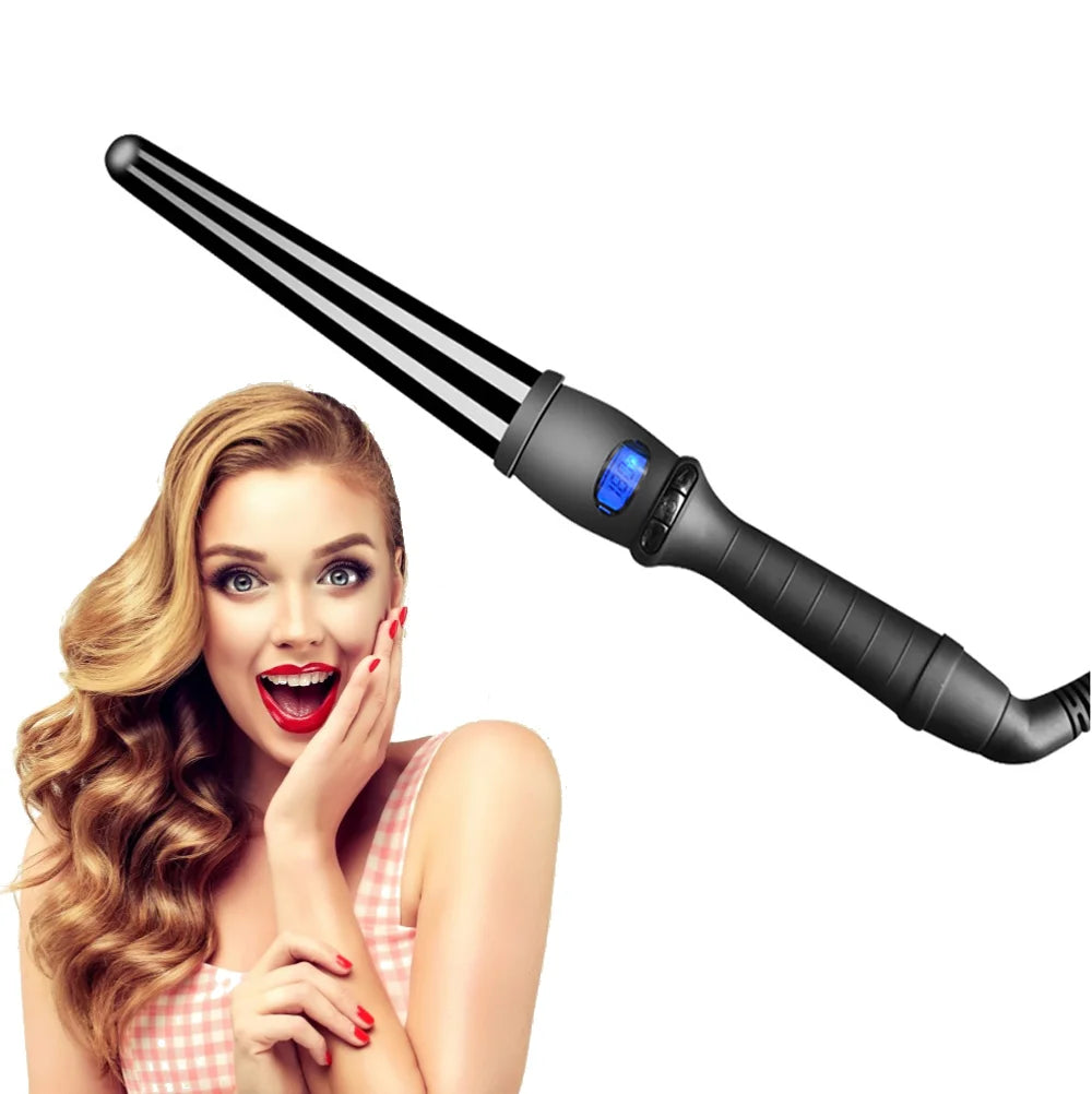 Wholesale Infrared Hair Curling Iron LCD Display Single Tube Electric Hair Curler Ceramic Glaze Coating Hair Curler Wand
