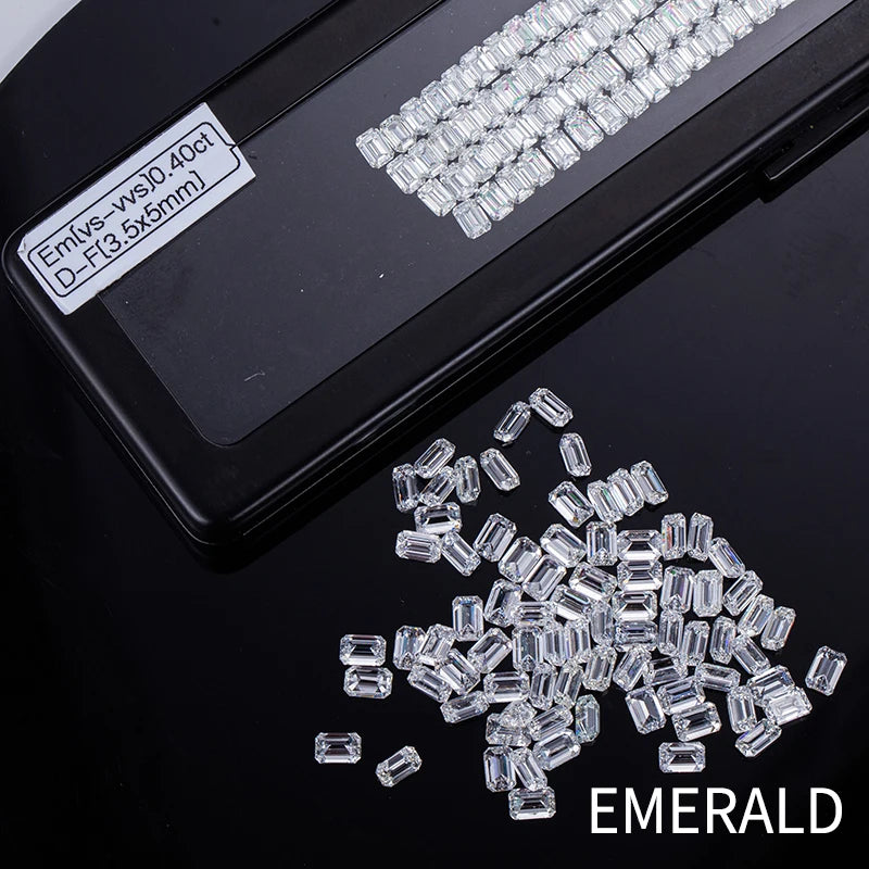 3x2mm - 6x4mm DEF VS Melee Emerald  Cut Lab Grown Diamond