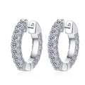 2023 Jewelry Shining Moissanite Jewelry Baguettes Moissanite Joyeria Plata 925 Sterling Silver Hoop Earring