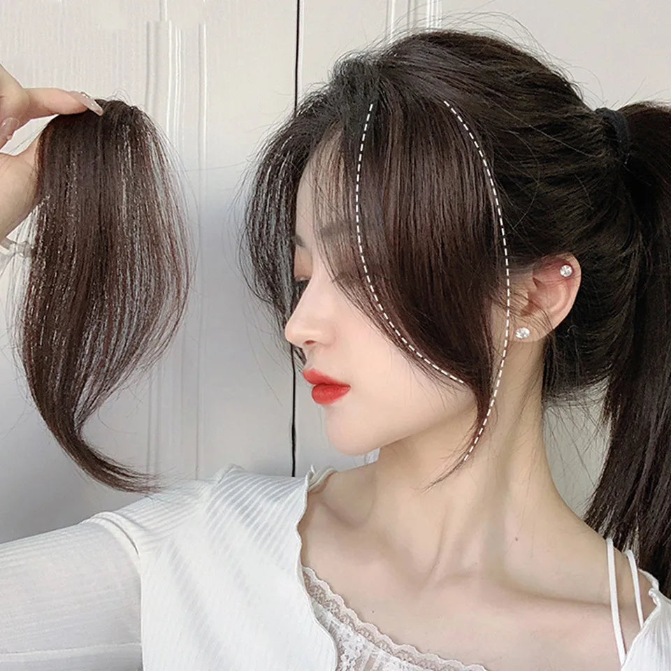 Factory Wholesale Remy Hair Indian Hair Clip-in Bangs Middle-part Bangs Hair Extensions