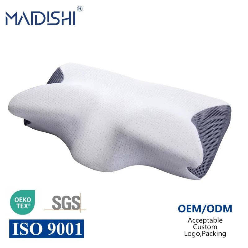 WJ-1068 Anti-Snore Cervical Orthopedic Memory Foam Pillow with Removable  Polyester/Cotton Cover in Hotel Bedroom  Sleeping