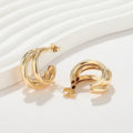 Fashionable Copper Alloy 18K Gold Plated Women'S Stud 18K Gold Plated Earrings18K Laminated Gold Wholesale Oro