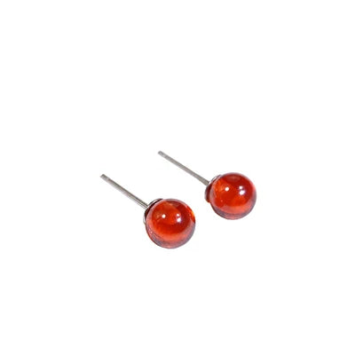 925 Sterling Silver Red Ball  Earrings for Women  2021 New Trend Personality Lady Fashion Jewelry