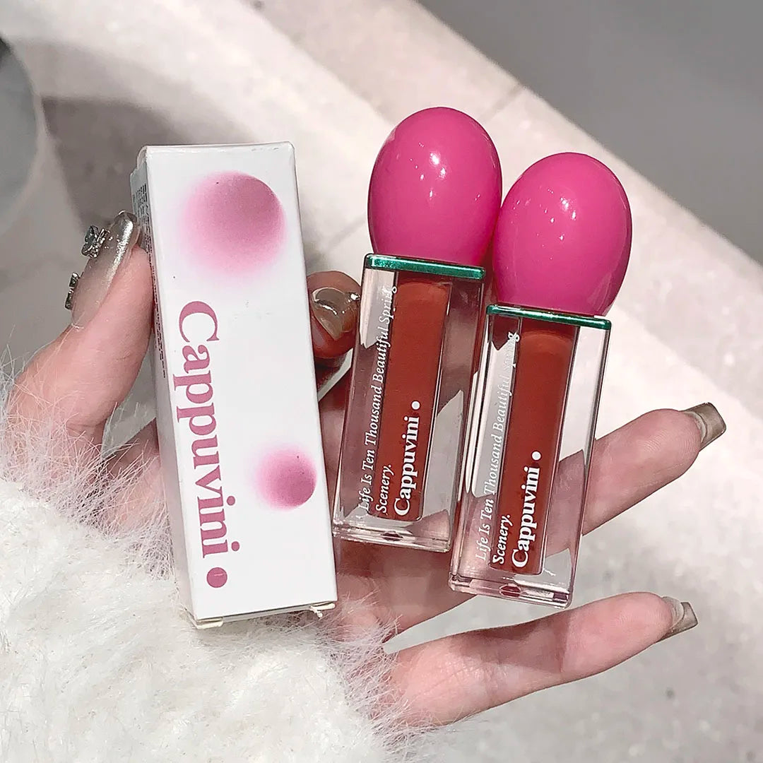 Cappuvini Ice Through Sweet Dew Mirror Lip Glaze Whitening Student Holding Makeup Light Lip Gloss MegaBDM