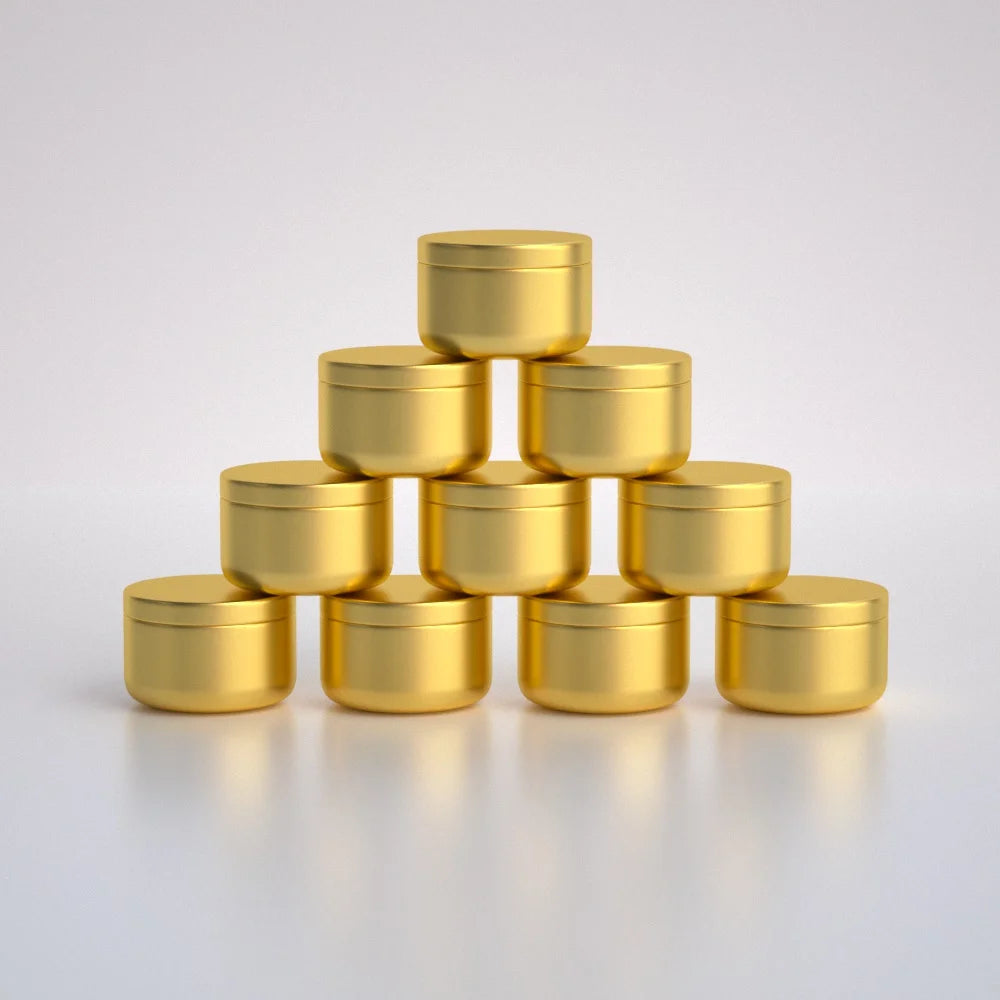 Wholesale Gold 1oz 1.5oz 2oz 7oz Metal Packing Candle Cans Box Custom Round Aluminium Container Jar for Candle