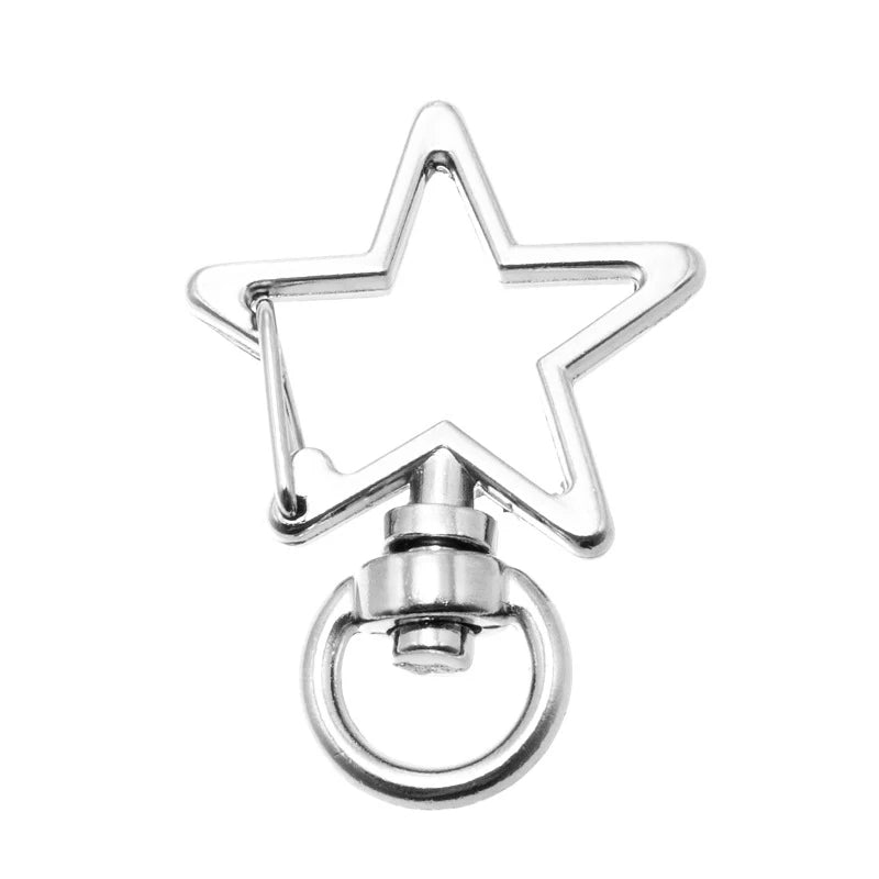 Five-Pointed Star Zinc Alloy Metal Keychain Lightweight Hard-Wearing Fashion Trend for Wedding Birthday Holiday Gifts