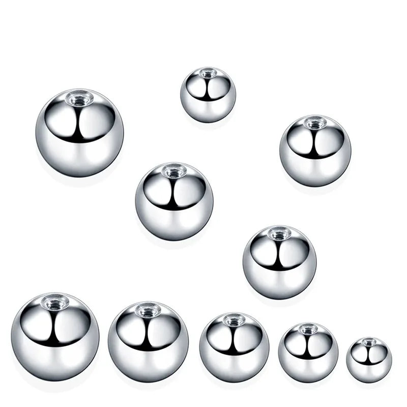 1.2mm 1.6mm Stainless Steel Replacement Balls Cross Piercing Barbell Parts for Nose Rings Body Puncture Accessory Stone Material