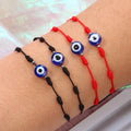 6pcs/Set Handmade Red String Evil Blue Eye Bracelet Set Braided Rope 7 Knot Crystal Beads Turkish Friendship Bracelet Set Women