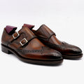 Cie Ms00 Formal Office Handmade Pure Leather Double Monk Straps Leather Shoes for Men