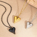 Non Tarnish 18K Gold Bubble Heart Pendant Necklace for Women Girls Fashion Dainty Lovely Gold Black Heart Necklace Wholesale