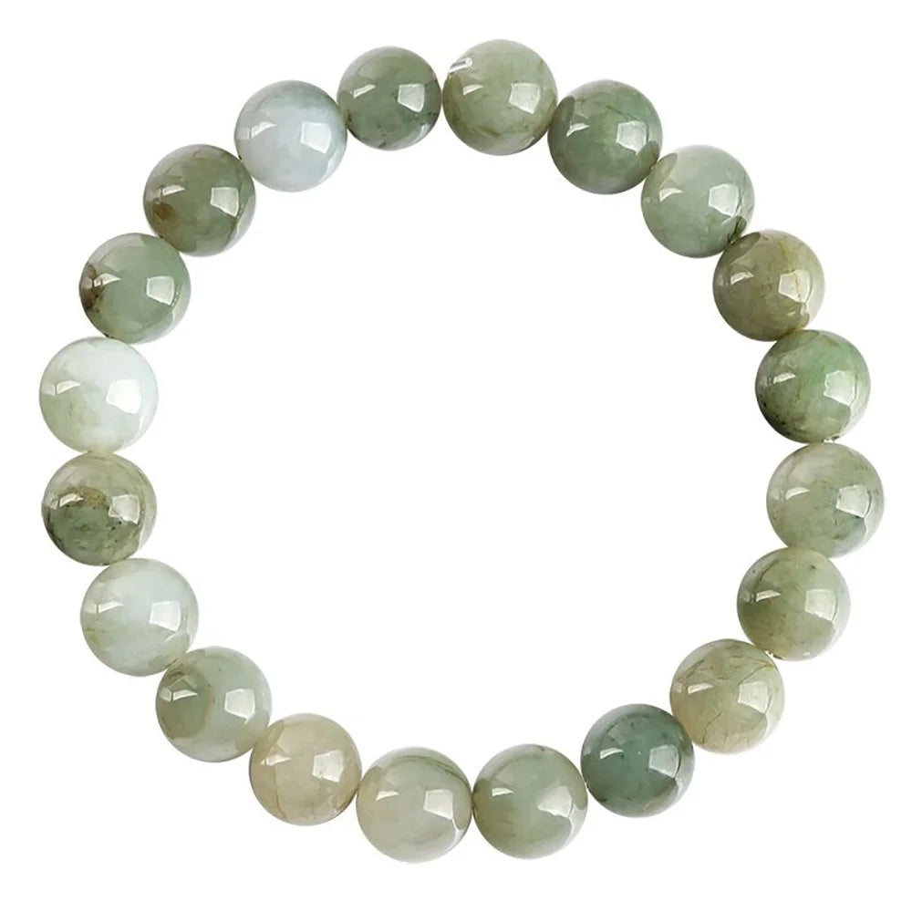 Jadeite Gemstone Bracelet Green for Women Men Charms With Lucky Love Wealth in Life Trade Flourishing