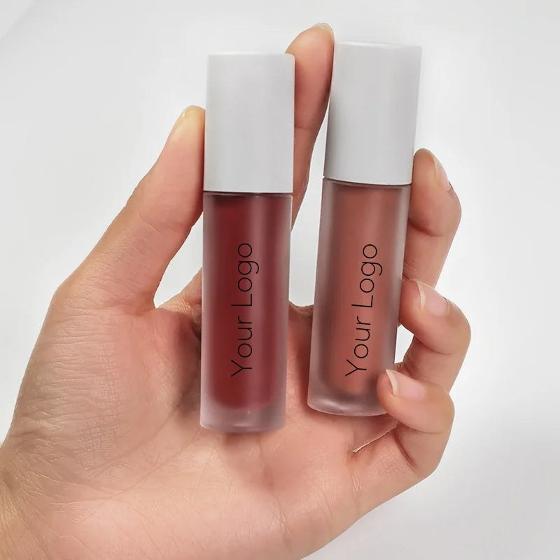 Custom logo Longlasting Powder Kiss Lip Colour Vegan Cruelty Free Matte Liquid Cream Lipstick Make Your Own Mousse Lipgloss