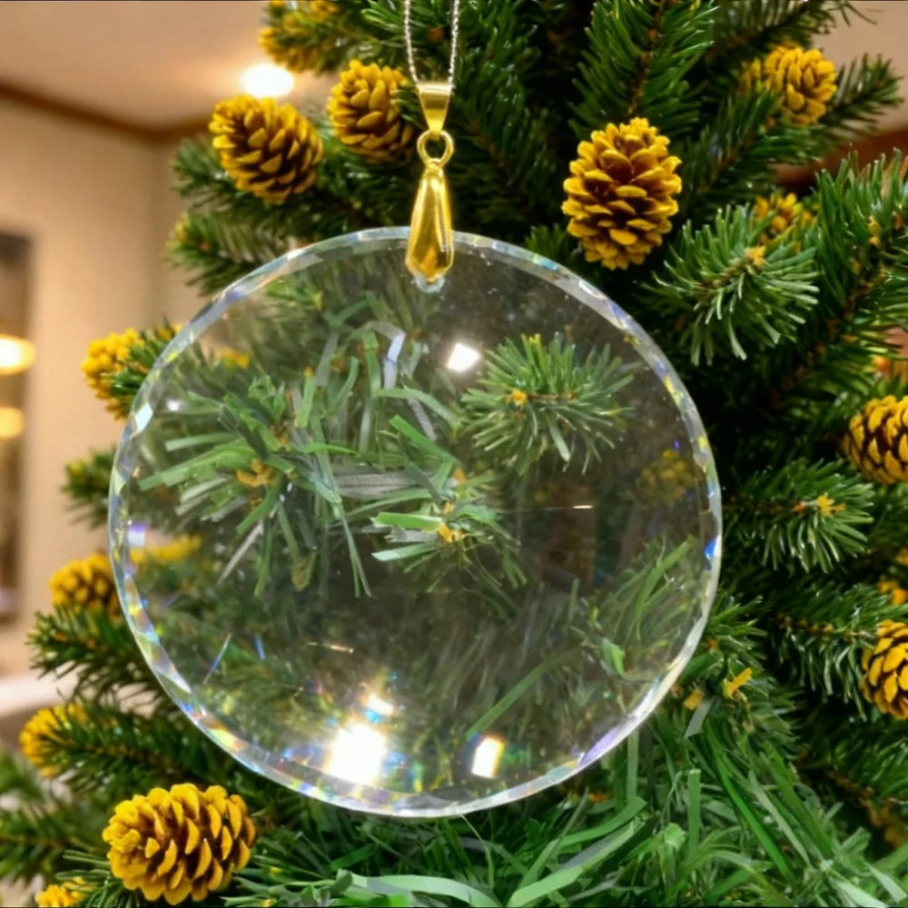 Factory Wholesale Custom Blank Christmas Decoration Ornaments K9 Material Empty Crystal Glass Pendants for 3d Laser Engraving
