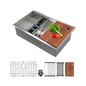 Home Used Undermount 304 Stainless Steel Single Bowl Workstation Kitchen Sink With Accessories
