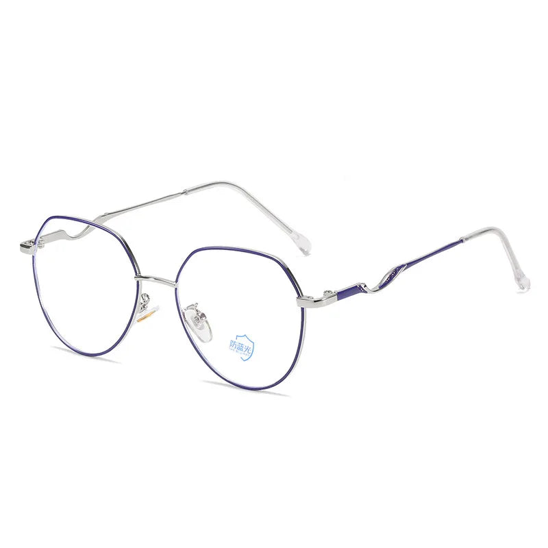 8212 Free Sample Brand Design Adult Clear Anti Blue Light Optical Frame Glasses Metal Round OEM Italy Design Eyewear Eye Glasses