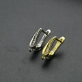 Luxury Women Earring Making Findings Nickel Free Gold Plated Leaf Shape Copper CZ Pave Earring Hooks