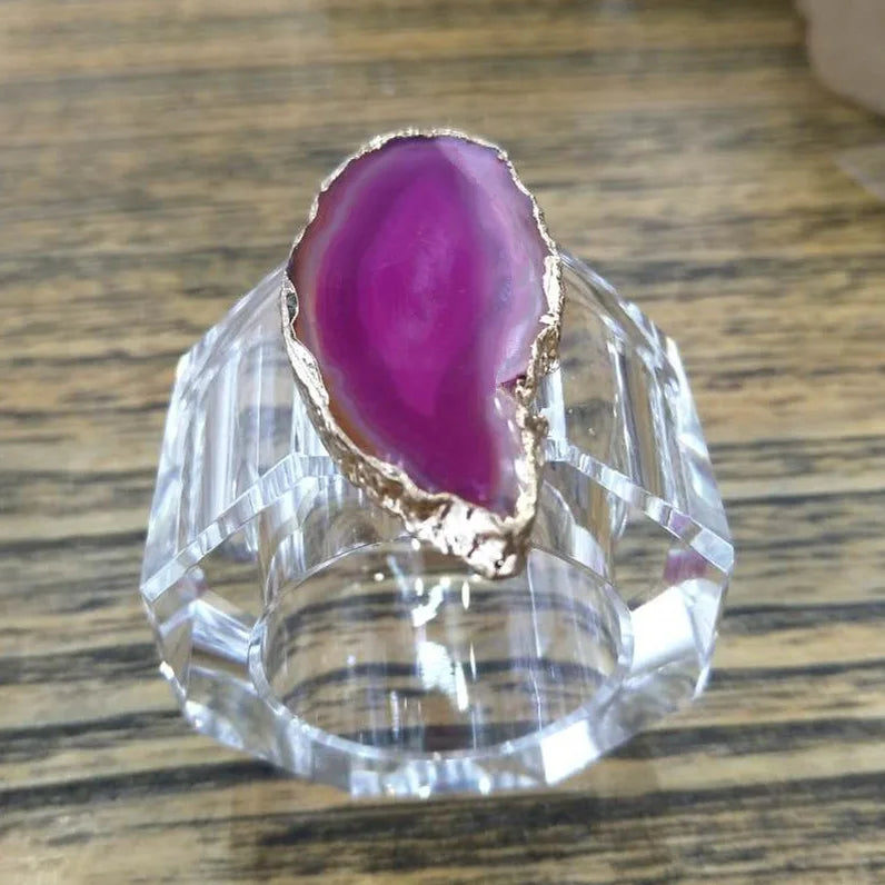 HY Handmade Colorful Natural Agate Napkin Ring Rhinestone Napkin Ring Kitchen Accessories MegaBDM