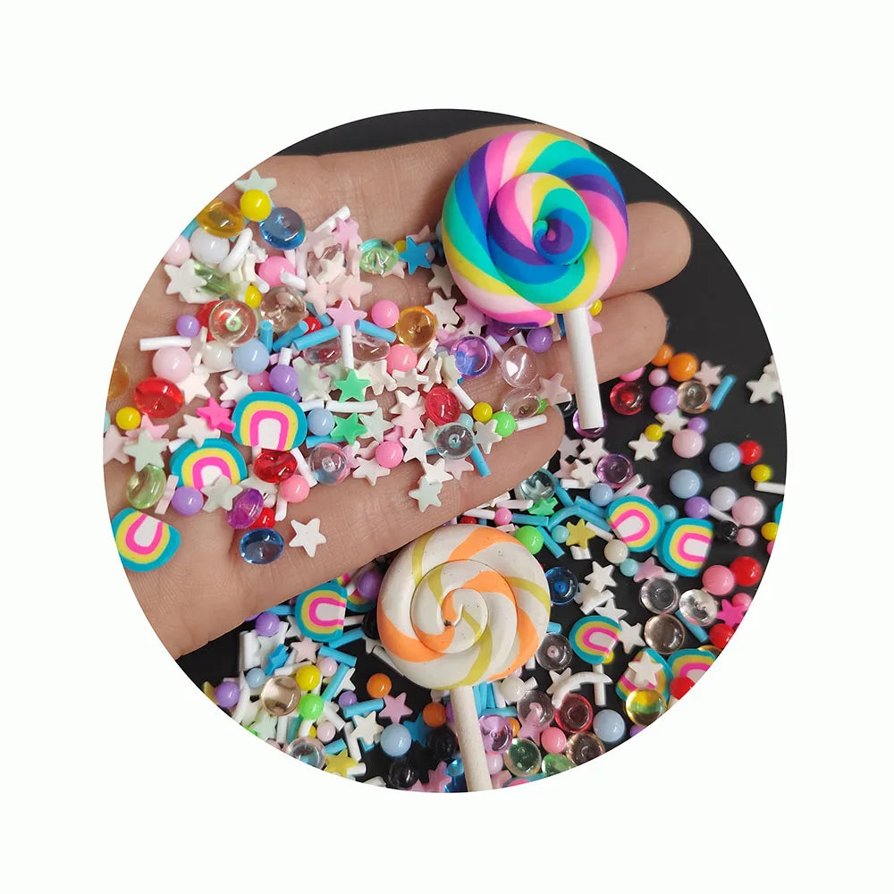 Top Trending Products Cute Candy Pearls Star Beads Nail Art Sticker Valentines Day Gift 2024 Slime Polymer Clay