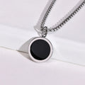 Men Women Jewelry Simple Hot Sale Popular Stainless Steel Round Oval Necklace Men's Geometric Simple Pendant Necklace