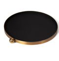 New Design Luxury Home Round Rolling Tray Set Stainless Steel Brass Tabletop Organizer Decorative Tray Leather Trays Set Serving