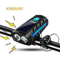 Hot Selling Plastic Bicycle Headlight with Horn Solar Charging Spare Parts for Electric Scooters Bike Bicycle Parts