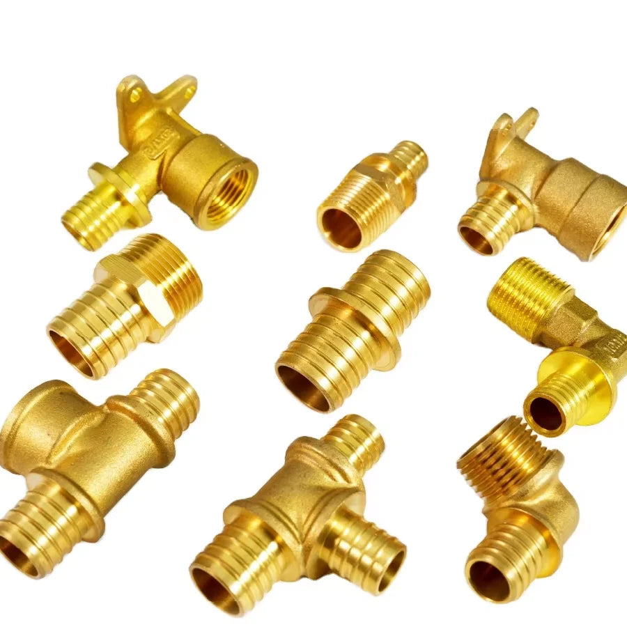 Bornic Manufacturer Factory's CW617 Brass PEX Axial Slip Fittings Direct Slide Fittings for PEX Pipes Sliding Sleeve Design