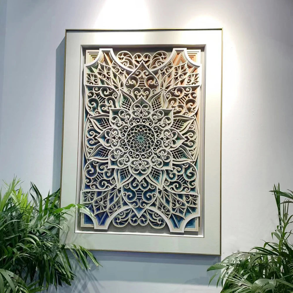 Wholesale Home Decor Modern Picture Frame Hotel Artwork Simple Framed 3D Carving Relief Abstract Art Large Paintings for Walls MegaBDM