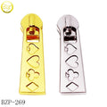Zinc Alloy Designer Zipper Slider Bags Logos Custom #5 Head Jacket Accessories Metal Puller Tags for Coat
