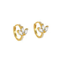 Fashion 925 Sterling Silver Marquise CZ Earrings Small Claw Gold Plated Hoops for Women Girls Fine Jewelry Wholesale