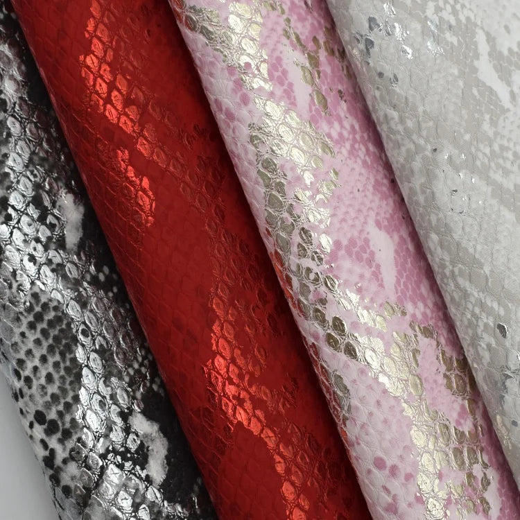 2025 New Pythons Pattern Pu Synthetic Embossed Leather Vinyl for Shoes Bags