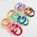 2025 New Colored Broken Glass Transparent Crystal Marble Casual Jewelry Elastic Acrylic Beaded Bangle Bracelet Unisex Gift