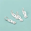 New Design 925 Sterling Silver Love Words Charm Pendant for Jewelry Making 5*14.5mm