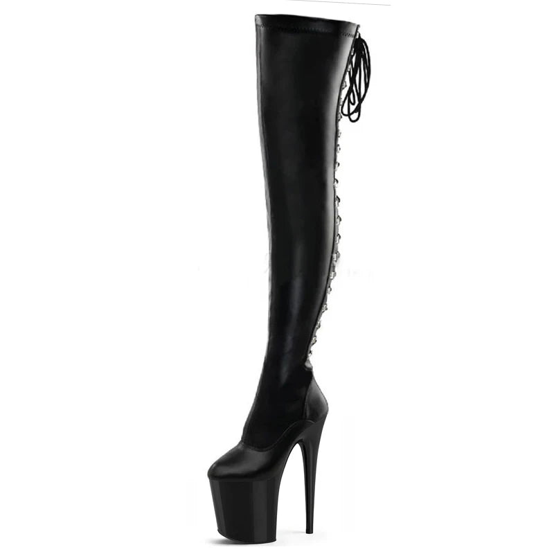 20cm Women Wear Over the Knee Boots High-heeled Shoes in the Autumn/winter Thighs Women Stripper High Heels Dancing Shoes