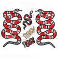 Fashion Style Iron-On Handmade Red/Gold Nonwoven Felt Snake Embroidery Patches for Bags