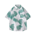 Wholesale Custom Print Dress Shirts for Men Plus Size Stripe Short Sleeves Twill Fabric Stand Collar Low MOQ Casual Style