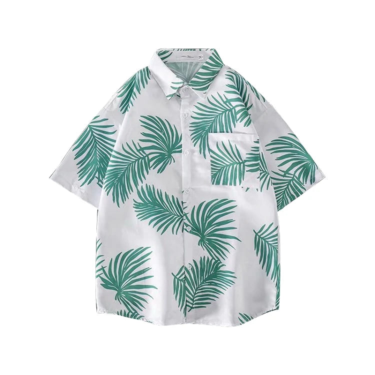 Wholesale Custom Print Dress Shirts for Men Plus Size Stripe Short Sleeves Twill Fabric Stand Collar Low MOQ Casual Style