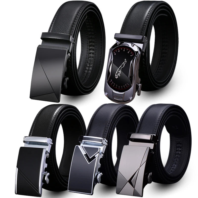 Genuine  Leather Belt Business Wholesale  Zinc Buckle Male Leather Belt Cow Leather L Belt Business Gift Customization