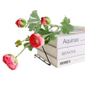 Spot Product Nordic 5 Head Artificial Flocked Small Silk Ranunculus INS Party Decoration Simulation Tea Rose