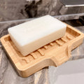 Custom Logo Kitchen Bamboo Soap Saver Container Case Self Draining Bathroom Wooden Soap Dish Holder Tray with Drain Spout